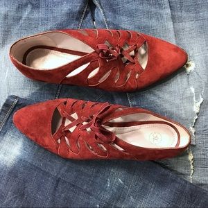 Johnston & Murphy | lace up jade flats sz 8